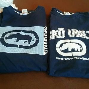 2 ecko blue t shirts